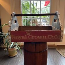 Vintage 195Os RC Royal Crown Cola Handle Wood Soda Pop Box Case Carrier Tool Box picture