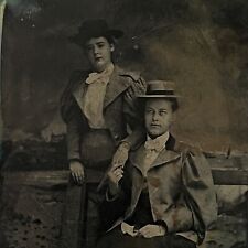 Antique Tintype Photograph Beautiful Young Women Holding Hands Sapphic picture