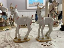 Pair Antique Fasold & Stauch German Porcelain Figurine Goats picture