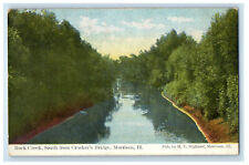 c1910 Rock Creek South From Crocker's Bridge Morrison Illinois IL Postcard picture