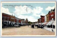 St. Johns Michigan MI Postcard Clinton Avenue Lincoln North Street 1921 Antique picture