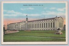 Atlanta, Georgia Federal Prison Vintage Linen Postcard picture