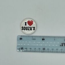 Vintage I Love Souza’s Pinback Button Pin Heart Advertising picture