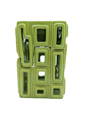 Party Lite Votive/Tea Light Candle Holder Lime Green Geometric Design Two Pieces picture
