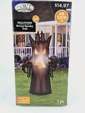 GEMMY Halloween BROWN SPOOKY TREE Airblown Inflatable Yard -4 FT  LED Lights picture