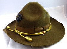 VINTAGE US MILITARY WWII SERVICE FIELD HAT FELT OLD MARINE DI SIZE 7 1/8 BH picture