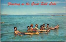 Vintage 1950s GREAT SALT LAKE Utah Postcard Swimming / Bathing Scene / Unused picture