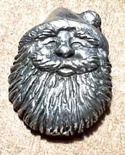 SANTA CLAUS Christmas Carved Metal Realistic Danforth Pewter 7/8” NOS picture