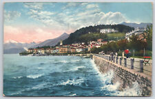 Bellagio Italy Lago di Como Ocean Sea Mountains Homes Seaside Landscape Postcard picture
