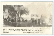 c1910's View Of Cimarron Crossing Park Wagon Cimarron Kansas KS Antique Postcard picture