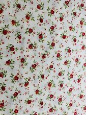 Vintage 1940-50s Authentic Tiny Red Rose Cotton Fabric 36” Wide BTY picture