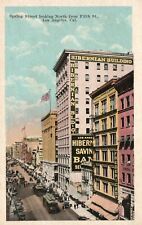 Vintage Postcard 1920's Spring Street North from 5th St. Los Angeles CA picture
