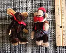 Boyds Bears T. F. Wuzzies Miniatures Monkey & Moose 3.5