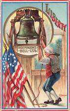 c1910 Liberty Bell Independence Colonial Man Ringing Fourth Of July P464 picture