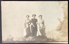 3 Women Real Photo Vintage RPPC Postcard Posted picture