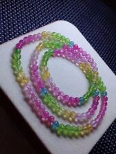 4.5mm Natural Rainbow Color Tourmaline Gemstone Crystal Round Bead Bracelet AAAA picture