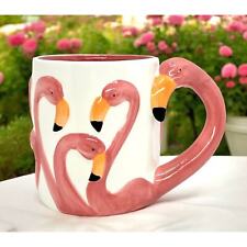 Pink Flamingo Handle Ceramic Coffee Mug picture