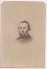 ANTIQUE CDV CIRCA 1860s HANDSOME BEARDED MAN IN SUIT ALBUM PRINT UNMARKED picture