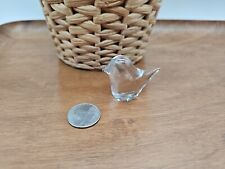 Vintage Art Glass Clear Small Miniature Bird Figurine Unsigned 1.5