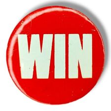 Vintage WIN Whip Inflation Now Campaign Pinback Button Red And White picture