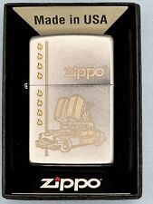 Iconic Zippo Car & Flames Chrome Zippo Lighter NEW picture