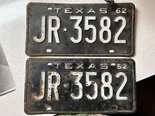 1962 Texas license plates matched pair picture