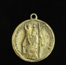 Vintage Saint Christopher Medal Religious Holy Catholic Saint Anthony picture