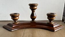 Vintage Cornwall Curved Wood Candelabra 3 Candle Holder picture