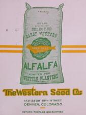 1943 The Western Seed Co Denver CO Alfalfa Ad Cover/Envelope Buy War Bonds B5S4 picture