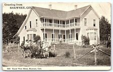 1914 Grand View Hotel Shawnee CO Horse Carriage Postcard Platteville Postmark picture
