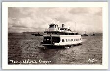 Postcard RPPC Ferry-Astoria Oregon crossing the Harbor    D-25 picture