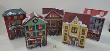 Fannie May-Harry London Christmas Winter Village Tin Houses Building Set of 5 ⬇B picture