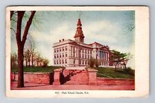 Omaha NE-Nebraska, High School, c1908 Antique Vintage Souvenir Postcard picture