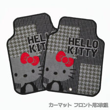 Sanrio Hello Kitty Car Mat Front 2 piece set Glen Check 45x60cm set of 2 New JP picture