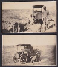 2 Photos 1916 International Truck Desert Scene 2 Men picture