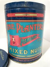 Empty Planter's Mixed Nuts Tin  Pennant Brand 14 oz 6.375 in tall  Vintage 1989 picture