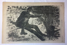 1862 magazine engraving~11x16~UNION SHARPSHOOTER ON PICKET DUTY Winslow Homer picture