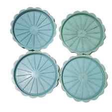 Vintage - Blisscraft of Hollywood Set of 4 Coasters Blue Turquoise Teal picture