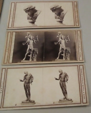 (3) Sommer & Behles Sculpture Italy Stereoview Photos Platone Narriso Bacco picture