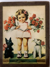 Vintage pair of infant boy and girl small plaques See Photos picture