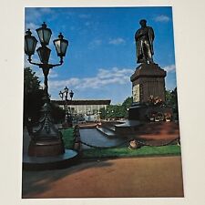 Vintage Postcard Moscow Russia Monument to Pushkin picture