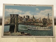 Postcard Brooklyn Bridge and Sky Line New York City Unposted picture