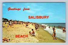 Salisbury Beach MA-Massachusetts, General Greetings, Sunbathing Vintage Postcard picture