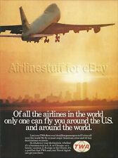 1974 TWA Trans World Airlines BOEING 747 AD advert airways NYC TWIN TOWERS WTC picture