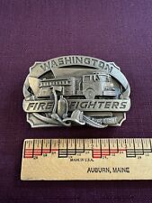 Washington firefighters belt buckle 64/1000 Lmt. Ed. Siskiyou Buckle Co.1985 picture