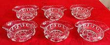EAPG  King's Crown Thumbprint Clear Boat Shaped Sauce Dish 1890's Lot of 6 picture