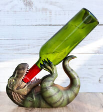 Ebros Dino Wino Prehistoric Dinosaur Thirsty T-Rex Wine Bottle Holder 9.25