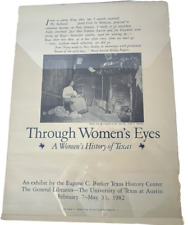 Vintage Women's History of Texas Poster Austin Barker Texas History Center 1982 picture