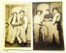 Lot of 2  Photo RPPC Cowboy Wooly Chaps Postcards * Wight Bartholomew & Oriville picture