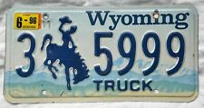 1996 Wyoming Truck License Plate 5999 Bucking Bronc picture